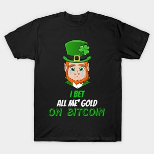 Funny Saint Patricks Day Bitcoin Leprechaun T-Shirt